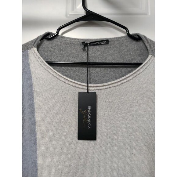 NWT BIANCALANCIA Color Block Oversized Cashmere blend Round Neck Sweater 46/10 - Picture 12 of 13